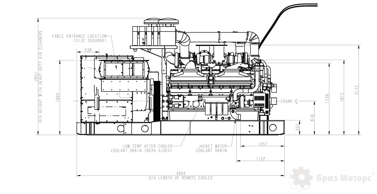 Cummins C2250D5 -чертеж Cummins C2250D5 -чертеж