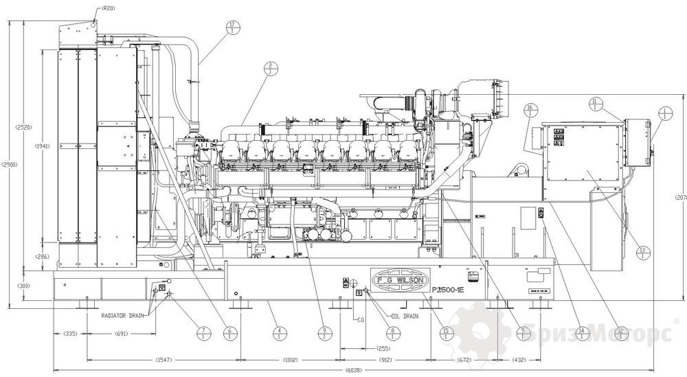 FG Wilson P2500E1 (1818 кВт) - Дизельная электростанция от Бриз Моторс FG Wilson P2500E1 (1818 кВт) - Дизельная электростанция от Бриз Моторс