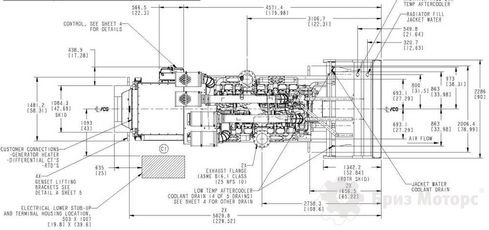 Cummins C2000D5 - чертеж Cummins C2000D5 - чертеж
