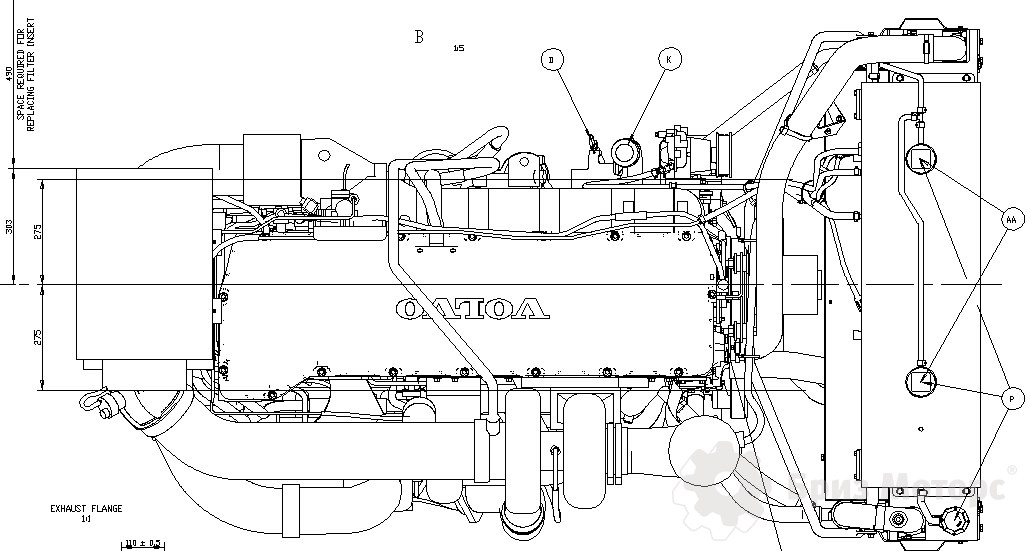 Volvo TWD1643GE чертеж